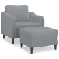 vidaXL Sessel mit Hocker Hellgrau 60 cm Stoff vidaXL Sessel mit Hocker Hellgrau 60 cm Stoff