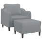 vidaXL Sessel mit Hocker Hellgrau 60 cm Stoff vidaXL Sessel mit Hocker Hellgrau 60 cm Stoff