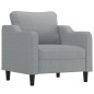 vidaXL Sessel mit Hocker Hellgrau 60 cm Stoff vidaXL Sessel mit Hocker Hellgrau 60 cm Stoff