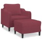 vidaXL Sessel mit Hocker Weinrot 60 cm Stoff vidaXL Sessel mit Hocker Weinrot 60 cm Stoff