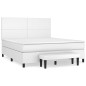 vidaXL Boxspringbett mit Matratze Weiß 180x200 cm Kunstleder vidaXL Boxspringbett mit Matratze Weiß 180x200 cm Kunstleder