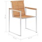 vidaXL Gartenstühle 2 Stk. Massivholz Teak und Edelstahl vidaXL Gartenstühle 2 Stk. Massivholz Teak und Edelstahl