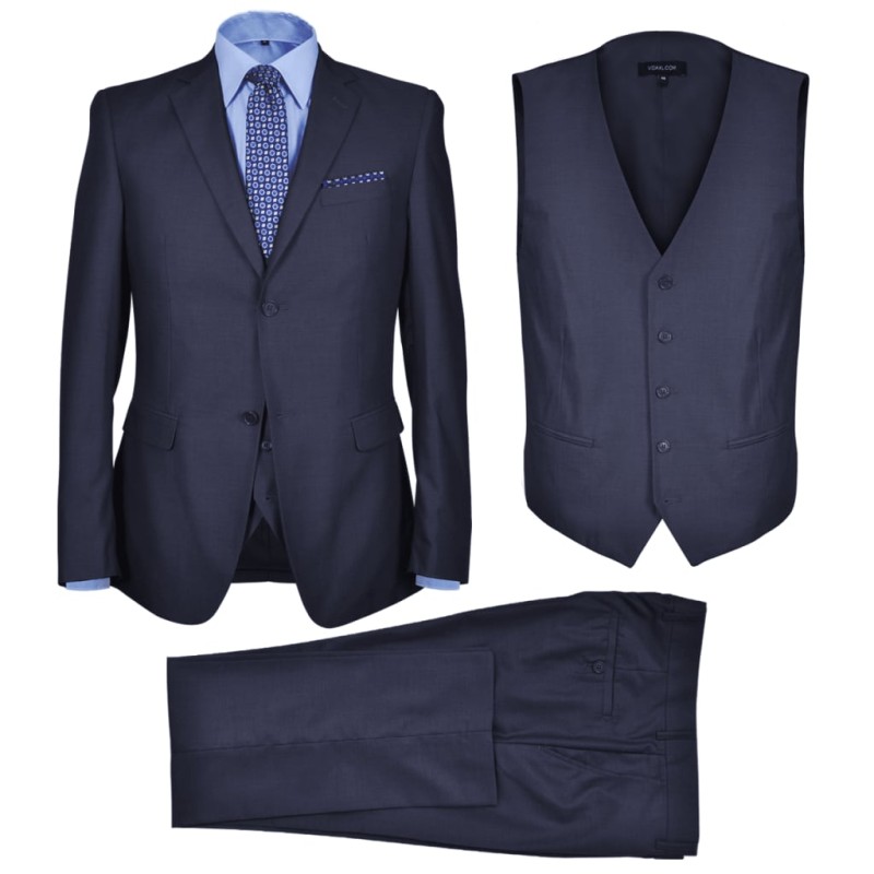 Dreiteiliger Herren-Business-Anzug Größe 54 Marineblau Dreiteiliger Herren-Business-Anzug Größe 54 Marineblau