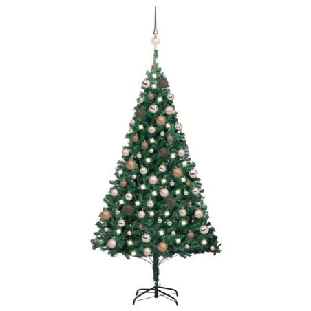 vidaXL Künstlicher Weihnachtsbaum mit Beleuchtung & Kugeln Grün 150 cm