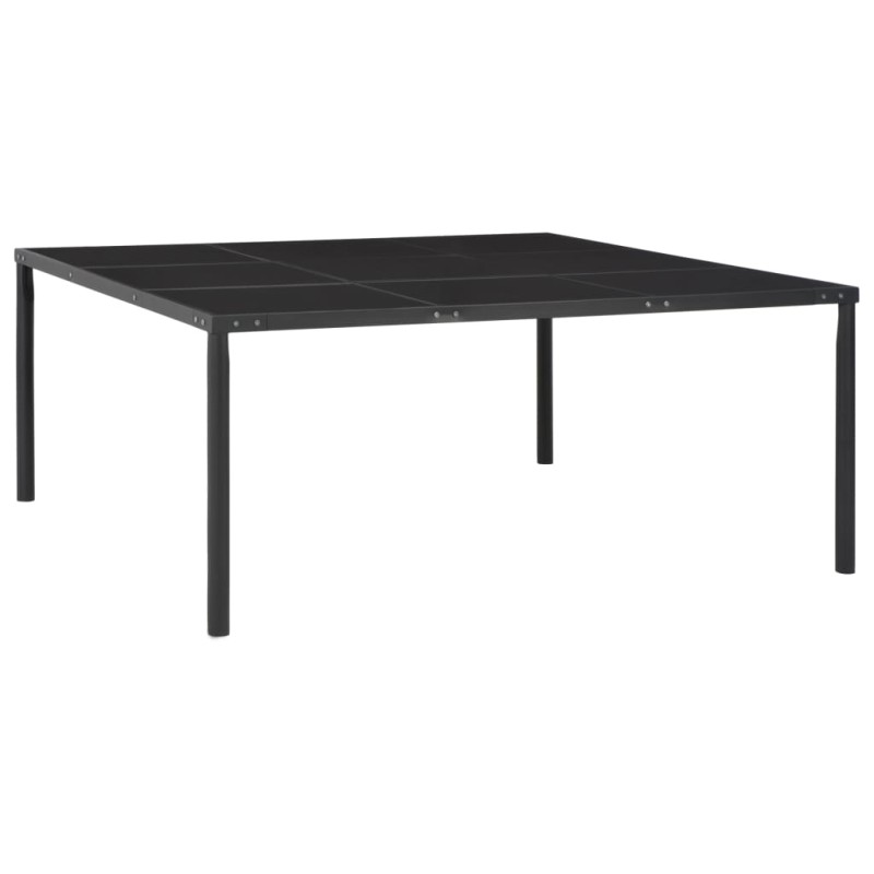 vidaXL Gartentisch Schwarz 170x170x74,5 cm Stahl und Glas vidaXL Gartentisch Schwarz 170x170x74,5 cm Stahl und Glas