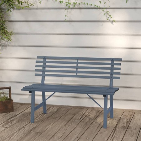 vidaXL Gartenbank 110 cm Stahl Grau
