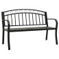 vidaXL Gartenbank mit Tisch Schwarz 120 cm Stahl vidaXL Gartenbank mit Tisch Schwarz 120 cm Stahl