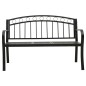 vidaXL Gartenbank mit Tisch Schwarz 120 cm Stahl vidaXL Gartenbank mit Tisch Schwarz 120 cm Stahl