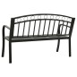 vidaXL Gartenbank mit Tisch Schwarz 120 cm Stahl vidaXL Gartenbank mit Tisch Schwarz 120 cm Stahl