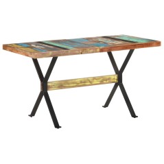 vidaXL Esstisch 140x70x76 cm Altholz Massiv 