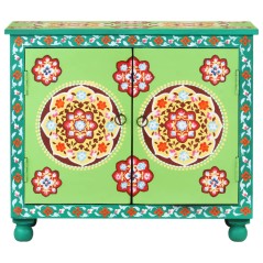 vidaXL Sideboard Handbemalt Mehrfarbig 70x35x60 cm Mango Massivholz   