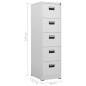 vidaXL Aktenschrank Hellgrau 46x62x164 cm Stahl vidaXL Aktenschrank Hellgrau 46x62x164 cm Stahl