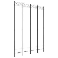 vidaXL 4-tlg. Paravent Weiß 160x220 cm Stoff