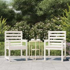 vidaXL Gartenstühle 2 Stk. Weiß 60x48x91 cm Massivholz Kiefer