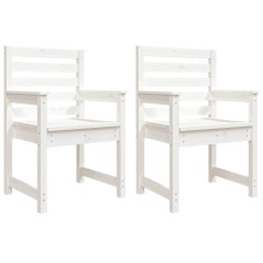 vidaXL Gartenstühle 2 Stk. Weiß 60x48x91 cm Massivholz Kiefer