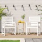 vidaXL Gartenstühle 2 Stk. Weiß 60x48x91 cm Massivholz Kiefer vidaXL Gartenstühle 2 Stk. Weiß 60x48x91 cm Massivholz Kiefer