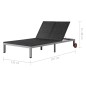 vidaXL Sonnenliege für 2 Personen mit Rollen Poly Rattan Schwarz vidaXL Sonnenliege für 2 Personen mit Rollen Poly Rattan Schwarz
