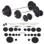 vidaXL Langhantel- und Kurzhantelset 120 kg vidaXL Langhantel- und Kurzhantelset 120 kg