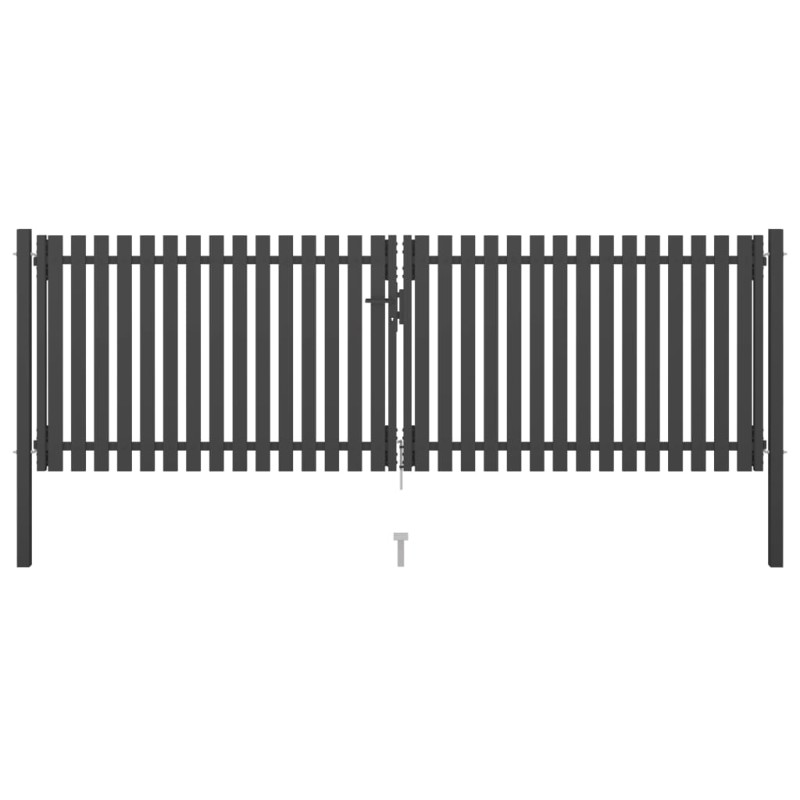 vidaXL Gartentor Stahl 4x1,5 m Anthrazit vidaXL Gartentor Stahl 4x1,5 m Anthrazit