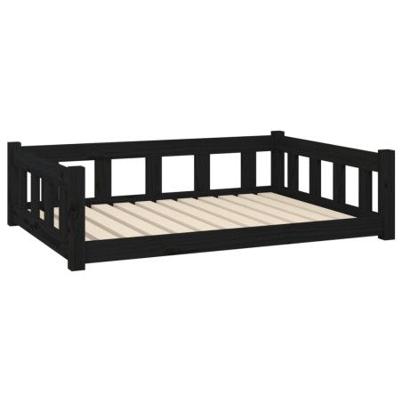 vidaXL Hundebett Schwarz 105,5x75,5x28 cm Massivholz Kiefer