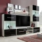 vidaXL 4-tlg. Wohnwand mit TV-Schrank & LED-Leuchten Hochglanz-Schwarz vidaXL 4-tlg. Wohnwand mit TV-Schrank & LED-Leuchten Hochglanz-Schwarz