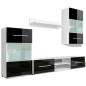 vidaXL 4-tlg. Wohnwand mit TV-Schrank & LED-Leuchten Hochglanz-Schwarz vidaXL 4-tlg. Wohnwand mit TV-Schrank & LED-Leuchten Hochglanz-Schwarz