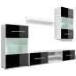 vidaXL 4-tlg. Wohnwand mit TV-Schrank & LED-Leuchten Hochglanz-Schwarz vidaXL 4-tlg. Wohnwand mit TV-Schrank & LED-Leuchten Hochglanz-Schwarz