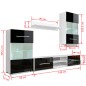 vidaXL 4-tlg. Wohnwand mit TV-Schrank & LED-Leuchten Hochglanz-Schwarz vidaXL 4-tlg. Wohnwand mit TV-Schrank & LED-Leuchten Hochglanz-Schwarz