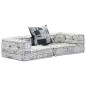 vidaXL 2-Sitzer Modularer Pouf Hellgrau Stoff vidaXL 2-Sitzer Modularer Pouf Hellgrau Stoff