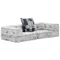 vidaXL 2-Sitzer Modularer Pouf Hellgrau Stoff vidaXL 2-Sitzer Modularer Pouf Hellgrau Stoff