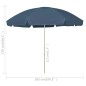 vidaXL Strandschirm Blau 300 cm vidaXL Strandschirm Blau 300 cm