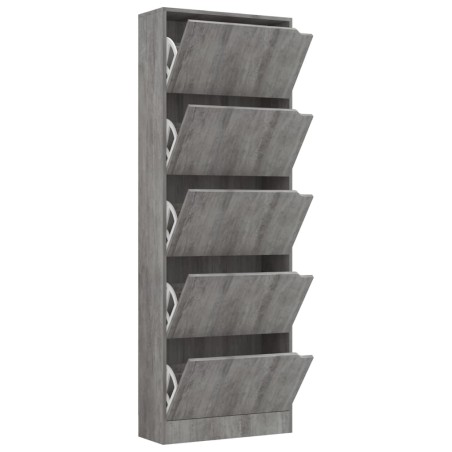vidaXL Schuhschrank mit 5 Türen Betongrau 59x24x167 cm Holzwerkstoff