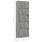vidaXL Schuhschrank mit 5 Türen Betongrau 59x24x167 cm Holzwerkstoff vidaXL Schuhschrank mit 5 Türen Betongrau 59x24x167 cm Holzwerkstoff