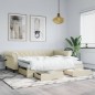 vidaXL Tagesbett Ausziehbar mit Schubladen Creme 90x200 cm Kunstleder vidaXL Tagesbett Ausziehbar mit Schubladen Creme 90x200 cm Kunstleder