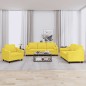 vidaXL 3-tlg. Sofagarnitur mit Kissen Hellgelb Stoff vidaXL 3-tlg. Sofagarnitur mit Kissen Hellgelb Stoff
