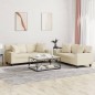 vidaXL 2-tlg. Sofagarnitur mit Kissen Creme Kunstleder vidaXL 2-tlg. Sofagarnitur mit Kissen Creme Kunstleder