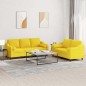 vidaXL 2-tlg. Sofagarnitur mit Kissen Hellgelb Stoff vidaXL 2-tlg. Sofagarnitur mit Kissen Hellgelb Stoff