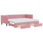vidaXL Tagesbett Ausziehbar mit Schubladen Rosa 80x200 cm Samt vidaXL Tagesbett Ausziehbar mit Schubladen Rosa 80x200 cm Samt