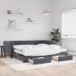 vidaXL Tagesbett Ausziehbar mit Schubladen Dunkelgrau 100x200 cm Samt vidaXL Tagesbett Ausziehbar mit Schubladen Dunkelgrau 100x200 cm Samt