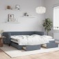 vidaXL Tagesbett Ausziehbar mit Schubladen Dunkelgrau 100x200 cm Samt vidaXL Tagesbett Ausziehbar mit Schubladen Dunkelgrau 100x200 cm Samt