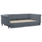 vidaXL Tagesbett Ausziehbar mit Schubladen Dunkelgrau 100x200 cm Samt vidaXL Tagesbett Ausziehbar mit Schubladen Dunkelgrau 100x200 cm Samt