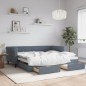 vidaXL Tagesbett Ausziehbar mit Schubladen Dunkelgrau 90x190 cm Samt vidaXL Tagesbett Ausziehbar mit Schubladen Dunkelgrau 90x190 cm Samt