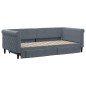 vidaXL Tagesbett Ausziehbar mit Schubladen Dunkelgrau 90x190 cm Samt vidaXL Tagesbett Ausziehbar mit Schubladen Dunkelgrau 90x190 cm Samt