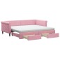 vidaXL Tagesbett Ausziehbar mit Schubladen Rosa 90x200 cm Samt vidaXL Tagesbett Ausziehbar mit Schubladen Rosa 90x200 cm Samt
