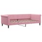 vidaXL Tagesbett Ausziehbar mit Schubladen Rosa 90x200 cm Samt vidaXL Tagesbett Ausziehbar mit Schubladen Rosa 90x200 cm Samt