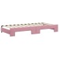 vidaXL Tagesbett Ausziehbar mit Schubladen Rosa 90x200 cm Samt vidaXL Tagesbett Ausziehbar mit Schubladen Rosa 90x200 cm Samt
