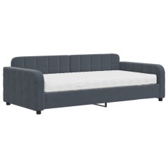 vidaXL Tagesbett mit Matratze Dunkelgrau 100x200 cm Samt