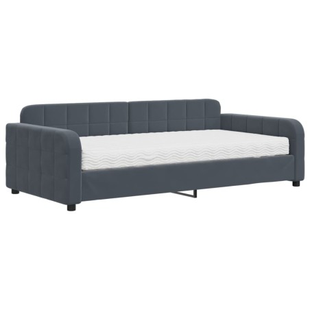 vidaXL Tagesbett mit Matratze Dunkelgrau 100x200 cm Samt