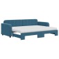 vidaXL Tagesbett Ausziehbar mit Matratzen Blau 80x200 cm Samt vidaXL Tagesbett Ausziehbar mit Matratzen Blau 80x200 cm Samt