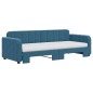 vidaXL Tagesbett Ausziehbar mit Matratzen Blau 80x200 cm Samt vidaXL Tagesbett Ausziehbar mit Matratzen Blau 80x200 cm Samt